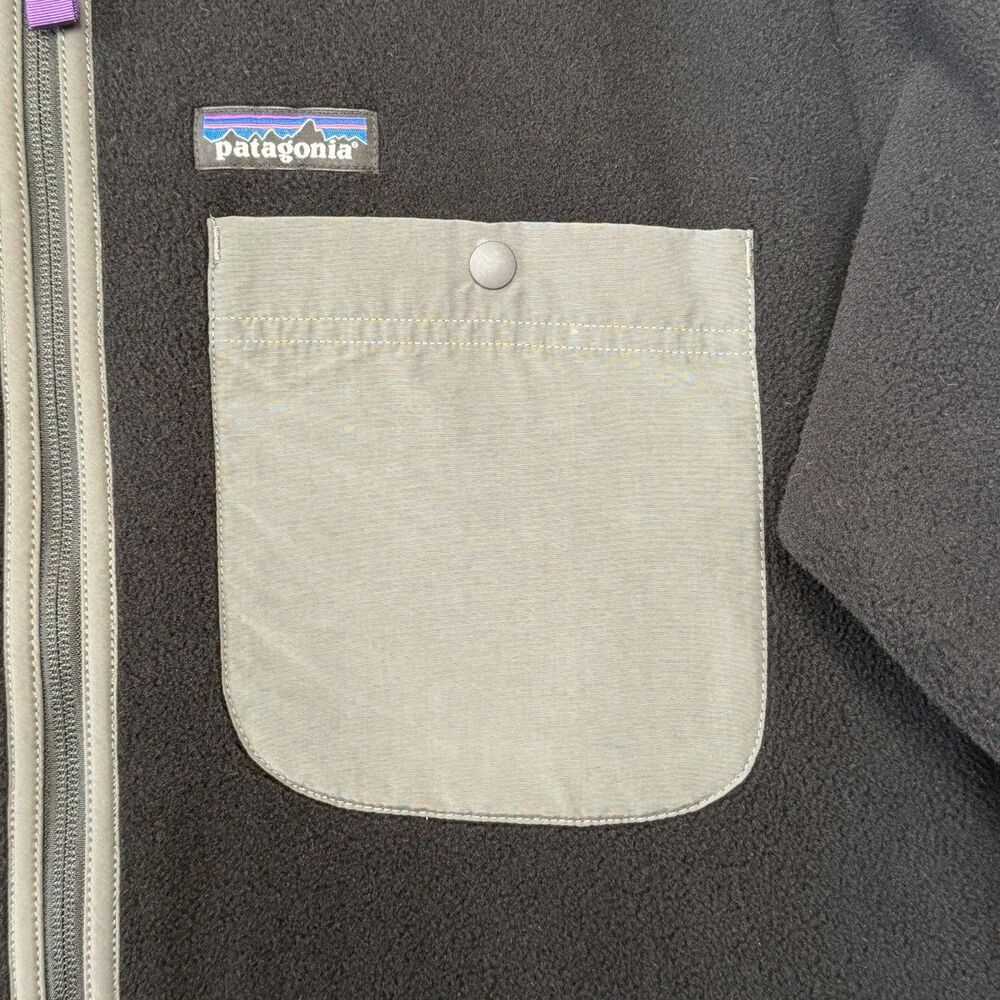 Patagonia‎ Synchilla Full Zip Up Fleece Jacket Men's Large Black Karstens Jacket - Picture 6 of 14